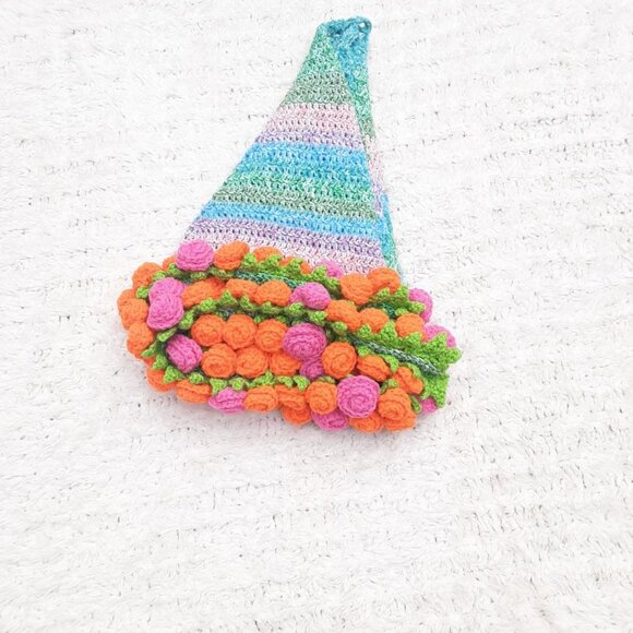 Hand-Crocheted Rose Bouquet Scarf/Shawl New - Picture 6 of 12